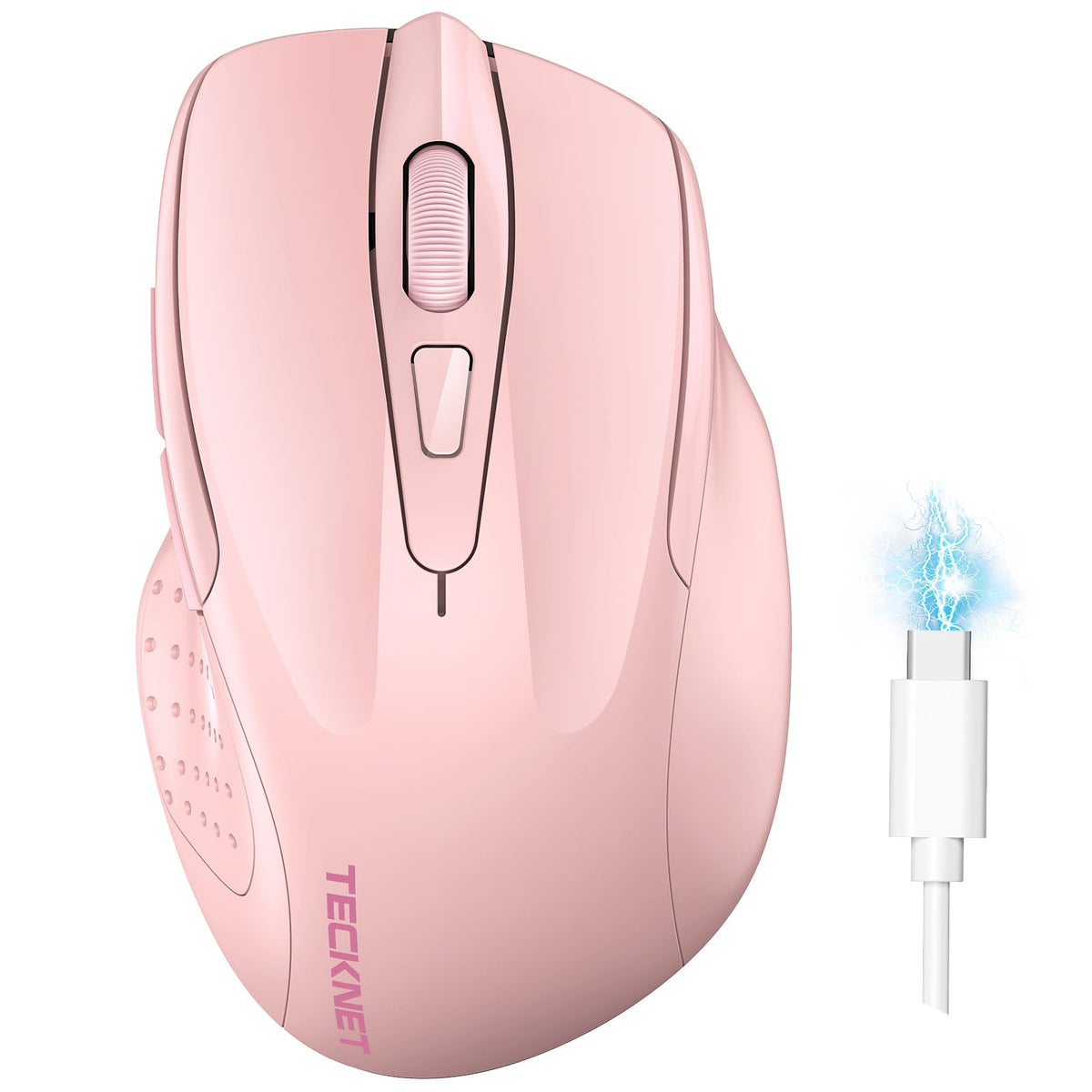 TECKNET Wireless Mouse, BT 5.0/2.4G, Rechargeable 6-DPI Silent, Blue