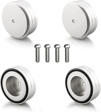 Tertullus 4 Pcs Turntable Feet Aluminum HiFi Turntable Isolation Feet Aluminum Stand Speakers Spikes Audio Pads 58x22mm for HiFi Amplifier/Speaker/Turntable/Player(Silver)