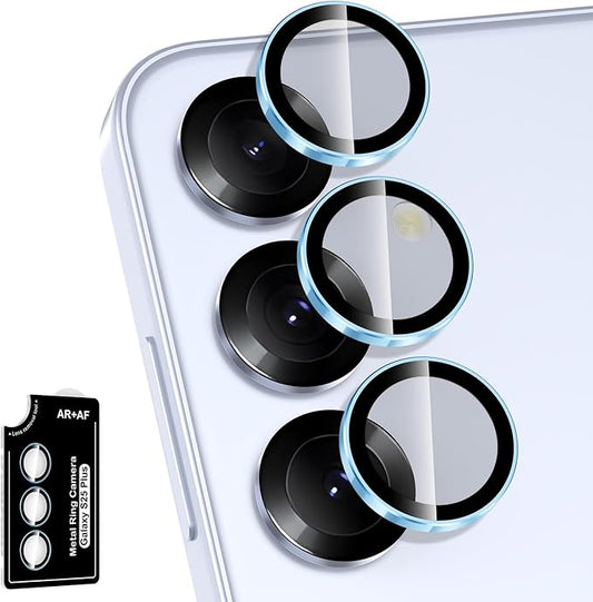 Avocase for Samsung Galaxy S25 Plus Camera Lens Protector, Individual Metal Ring Tempered Glass Lens Cover, [Strong Adsorption] Scratch Resistant Ultra-Thin HD Clear Lens Cover, 1 Set-Blue Ring
