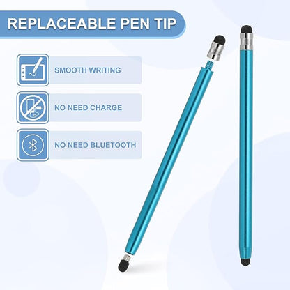 PATIKIL 5 Pcs Stylus Pens for Touch Screens, 2 in 1 High Sensitivity Universal Pen Capacitive Stylus for Phone Tablets Laptop Touch Screen Devices, Blue