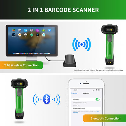 NETUM 2D QR Industrial Bluetooth Barcode Scanner with Charging Dock