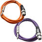 Seismic Audio - SATRXL-F6-2 Pack of 6 Foot 1/4 Inch TRS to XLR Female Patch Cables - Balanced - 6 Foot Patch Cord - Orange and Purple