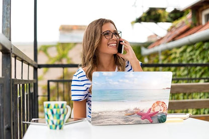 Teryeefi for MacBook Air M1 13 inch Case 2018 2019 2020 (Model A2337 A2179 A1932) with Touch ID & Retina, Printing Hard Shell Case + Keyboard Cover + Screen Protector, Summer Beach