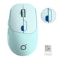 SEUNKWANG Dual-Mode Wireless Mouse with Visible Battery Indicator, Silent Rechargeable Bluetooth & 2.4G Computer Mouse, 1600 DPI, One-Click Desktop Privacy Key, Portable Mice for Laptop/PC/Mac - Blue