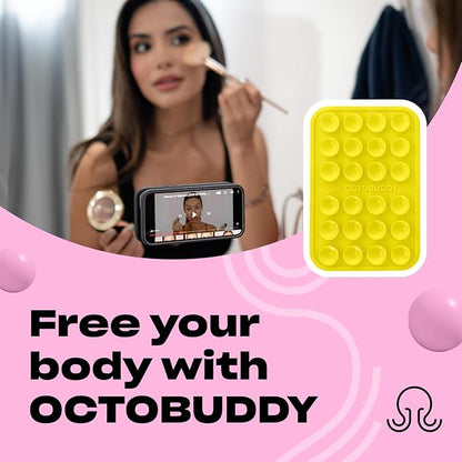 Classic MAX - Silicone Suction Phone Case Adhesive Mount - Hands-Free, Strong Grip Holder for Selfies and Videos - iPhone and Android Compatible - 2.6″ x 3.9″, Canary Yellow
