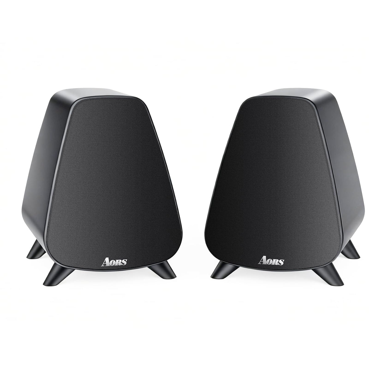 Powered Bookshelf Speaker,Active Bluetooth 5.3 – 80W RMS 2-Way Stereo / 3″ Aluminum Long-Stroke Woofer & 20 mm Silk Dome Tweeter, RCA + Optical Inputs, Sub-Out & Remote Wooden（AS-31） (Matte pure)