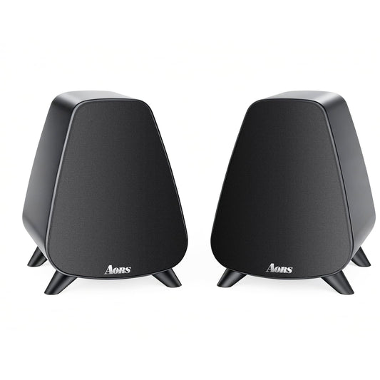 Powered Bookshelf Speaker,Active Bluetooth 5.3 – 80W RMS 2-Way Stereo / 3″ Aluminum Long-Stroke Woofer & 20 mm Silk Dome Tweeter, RCA + Optical Inputs, Sub-Out & Remote Wooden（AS-31） (Matte pure)