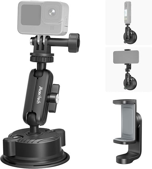 Maectech Suction Cup Mount for Car Camera Mounts for Go Pro Car Mount Windshield Mount Phone Holder for Insta 360 Accessories