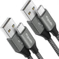 etguuds 4ft USB A to USB C Cable 3A Fast Charging, 2-Pack USB A to USB Type C Charger Cord for iPhone 16 15 Pro/Pro Max/Plus, for Samsung Galaxy S24 S23 S22 S21 S20 S10 A55 A54 Flip Note, Moto, Gray