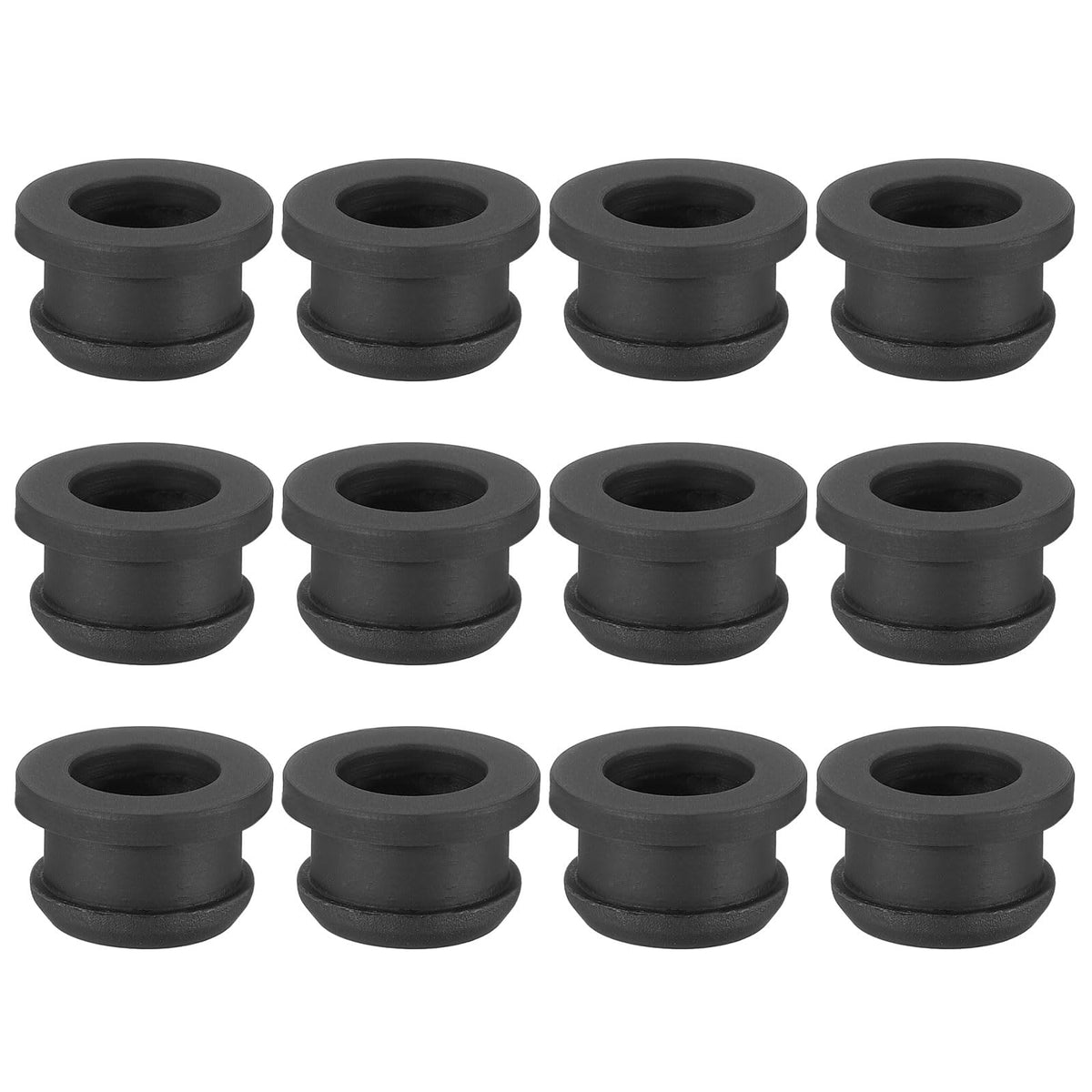 PATIKIL 32.6mm / 1-1/4 Inch Drill Hole,1 Inch ID Rubber Grommets, 3Pcs Top Hat Grommet for Wiring Eyelet Ring Gasket Automotive Firewall Cable Hole Plugs Wires Protection, Black