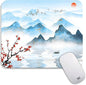 Square Mouse Pad Ink Painting Landscape, Personalized Premium-Textured Custom Mouse Mat Design, Washable Mousepad Cloth, Non-Slip Rubber Base Computer Mouse Pads for Wireless Mouse