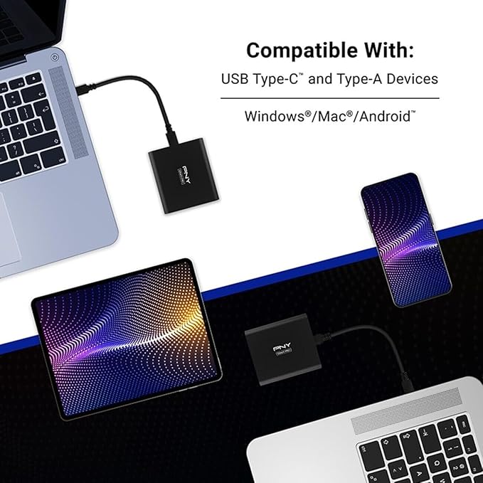 PNY EliteX-PRO 2TB USB 3.2 Gen 2x2 Type-C Portable Solid State Drive (SSD) – (PSD0CS2260-2TB-RB)