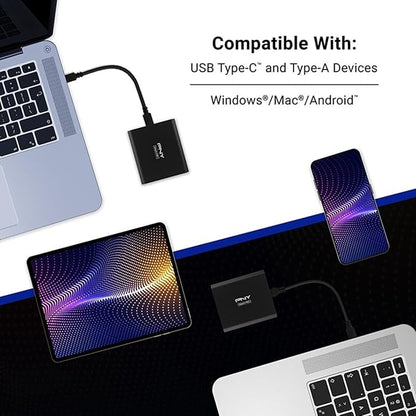 PNY EliteX-PRO 2TB USB 3.2 Gen 2x2 Type-C Portable Solid State Drive (SSD) – (PSD0CS2260-2TB-RB)
