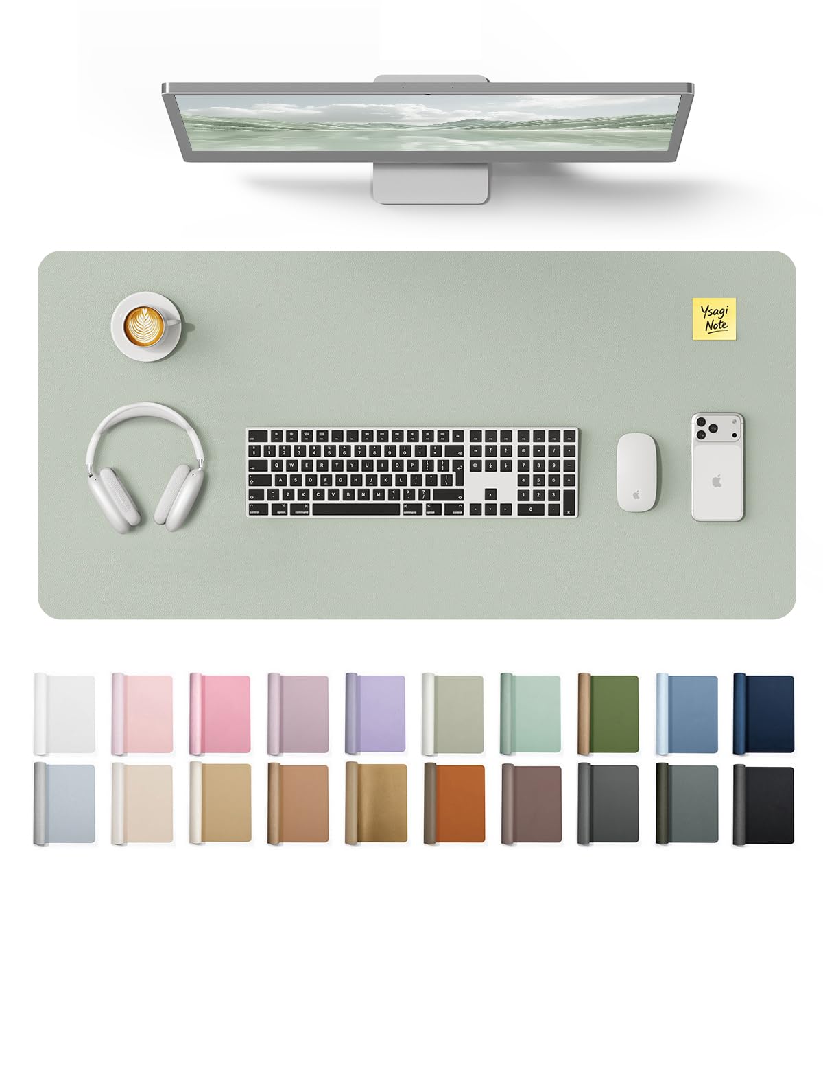 YSAGi Desk Protector&Blotter, Non-Slip Waterproof Leather Mouse Pad