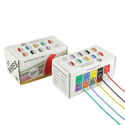 BOJACK 18 AWG Flexible Silicone Wire Electric Wire Hook up Wire Kit 300V Cables with Plus 20 φ3mm Heat Shrink Tubings and a Mini Wire Stripper(5 Colors 16.4Ft Each Color, 18AWG)