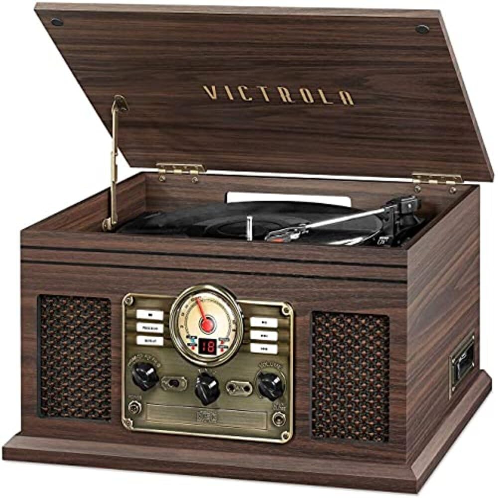 Victrola Quincy - 6-in-1 Bluetooth Record Player - Farmhouse Oatmeal