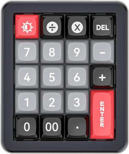 Adventurers K812 Wired Mechanical Numeric Keypad, 19-Key Hot-Swappable RGB Numpad, Macro Programmable, Detachable Type-C Cable, Game/Office Mode Switch – for PC/Laptop/Desktop (Black)