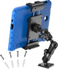 PLDHPRO Tablet Mount for Truck, Heavy Duty Drill Base Tablet Holder for Car Dashboard, Adjustable 2-Stage Stand Compatible with iPad, Galaxy Tab/Z Fold, 5.1-15.6'' Phone Tab for Wall, Vehicle, Boat