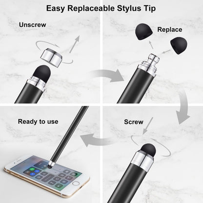 Linfanc Stylus Pens for Touch Screens - 12 Pack High Sensitivity and Precision Capacitive Stylus, Matte Black with 24 Extra Tips