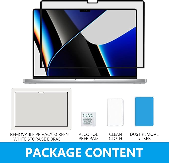 FILMEXT Privacy Screen for Macbook Pro 14 inch (2025-2021, M4 M3 M2 M1), Removable Macbook pro 14.2" A3112 A3401 A2992 A2918 A2779 A2442 Privacy Laptop Screen Filter Anti-Spy/Anti-Glare/Eye Care