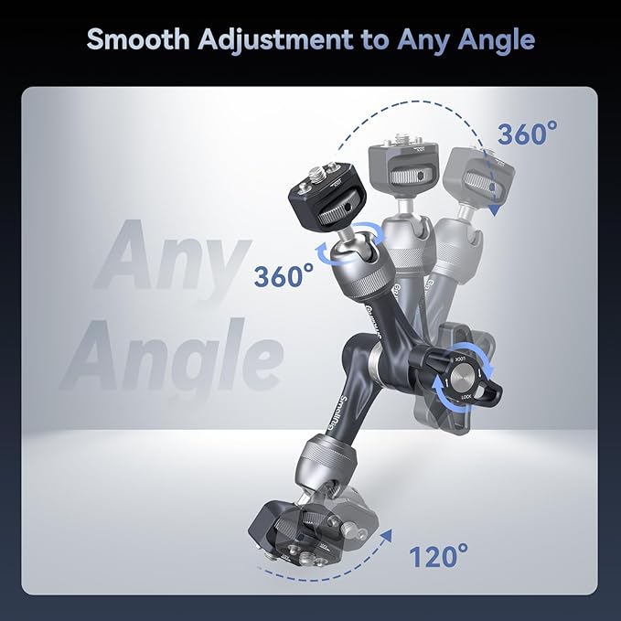 SMALLRIG 7" Rosette Magic Arm, Camera Monitor Mount, Articulating Arm with 1/4"-20 Screws and Anti-Twist Pins, Max Load Capacity 3.5kg Friction Arm, for Cameras, Monitors, LED Lights and Phones