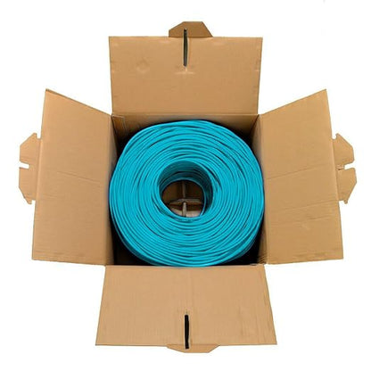 Dripstone CAT6 Ethernet Cable 1000ft Bulk Network LAN Wire 23AWG Solid UTP 550MHz High-Speed Internet Cable Gaming, Streaming, Office, Home Use, Pull Box, Cat6 Bulk, Stable Connectivity - Aqua