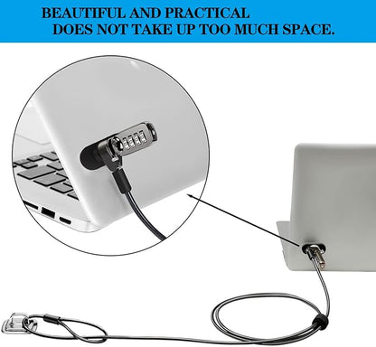 5Pack Anti Theft Self-Adhesive Security Plate with Slot for Cables to Lock Down Laptops, Mac Book, Tablets, iPad, or Other Computer (Black)