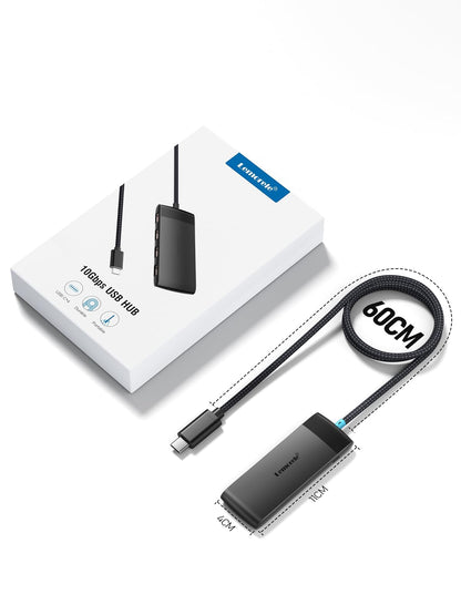 Lemorele USB C Hub 5-in-1 10Gbps, 2 USB A & 2 C Data Ports, 23.6in Cable