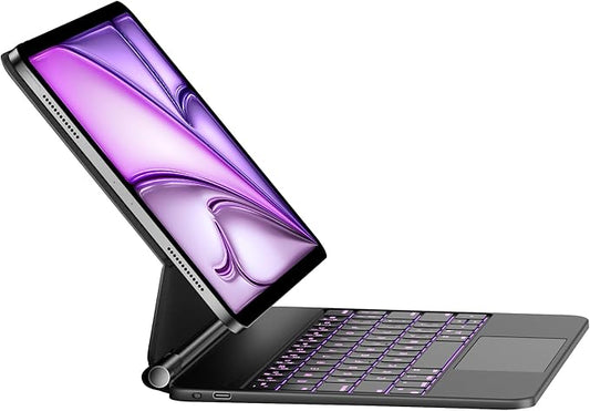 HOU Keyboard Case for iPad Air 11 inch M4/M3/M2 2026/2025/2024&iPad Pro 11 Inch(4th/3rd/2nd/1st) Gen,iPad Air 5th&4th Generation Case with Keyboard,Magic-Stand, Multi-Touch Trackpad,Backlight,Black