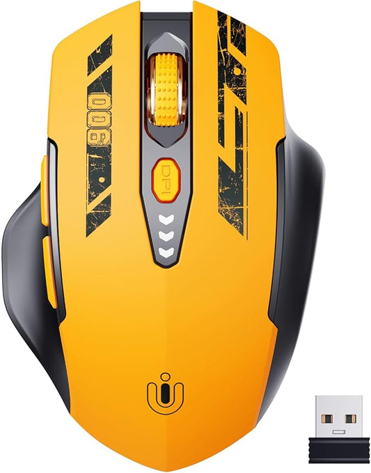 Uineer Wireless Mouse, 2.4GHz Rechargeable Computer Mouse, Battery Display