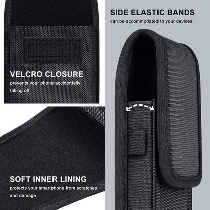 Cell Phone Holster for iPhone SE iPhone 8 7 6s Case with Belt Clip Phone Belt Holder for Men Women Pouch Carrying Cover (Fits Phone iPhone SE, 8 7 6s with Otterbox Case on) Black Nylon, Small