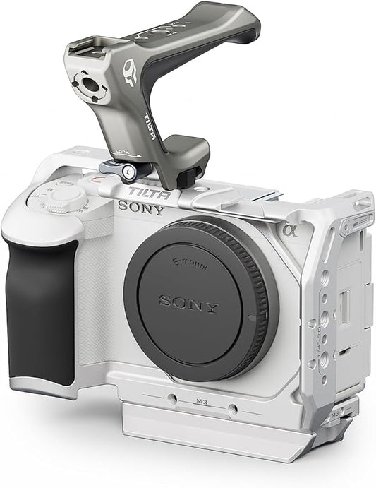 Tilta Full Camera Cage for ZV-E1 Lightweight Kit | Includes Full Cage, Top Handle, 1/4"-20" to NATO Adapter | Cold Shoe, NATO Rail, M3 and 1/4"-20 Threads Mounts | Silver