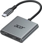 Acer SD 4.0 Card Reader, UHS-II Micro SD Reader USB C, Dual Slot Type C Memory Card Adapter with 100W PD Port for MicroSD SDXC SDHC UHS-II & UHS-I for iPhone 15/16, Laptop, MacBook(Grey)
