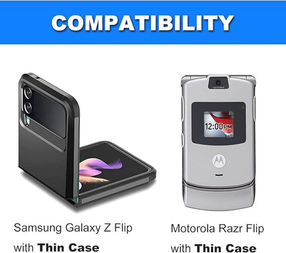 BECPLT for Galaxy Z Flip7 /6/5/4/3 Z Flip 5G Case 360 Rotating Leather Pouch Belt Case Holster for Motorola Razr 40 Ultra /40 Motorola Razr 5G Razr 2022/2019 -Black