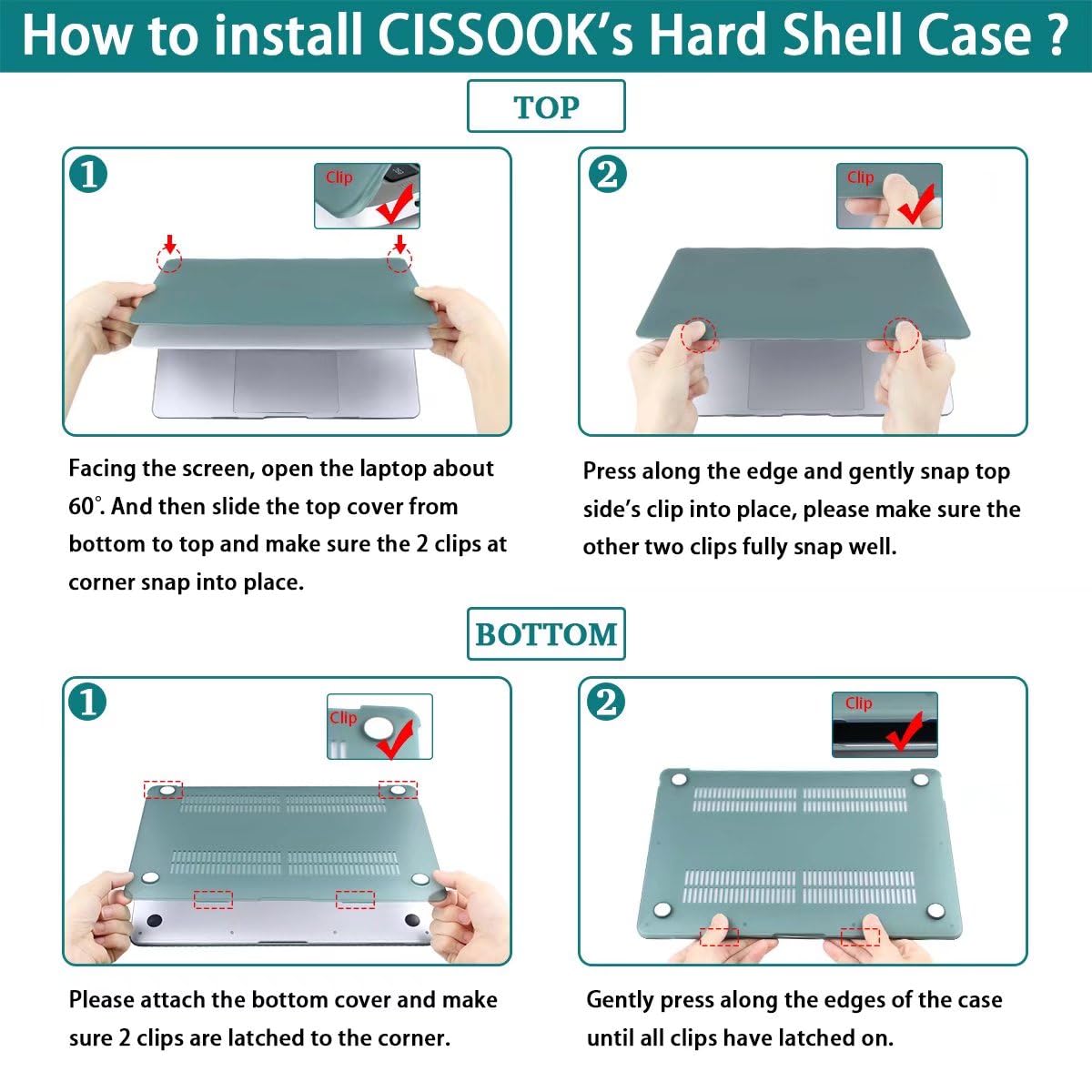 CISSOOK Compatible with MacBook Air 13.6 inch Case 2026 2025 2024 2023 2022