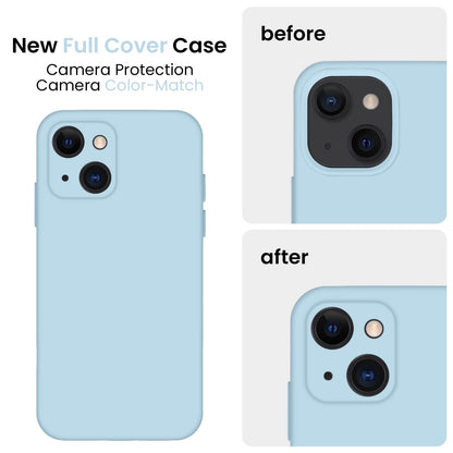 FireNova Designed for iPhone 13 Case, Silicone Upgraded [Camera Protection] Phone Case, Soft Anti-Scratch Microfiber Lining Inside, 6.1 inch, Sky Blue