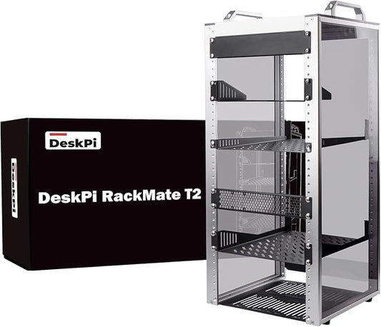 GeeekPi 12U Network Rack, 10 inch Mini Server Rack for Network, Servers, Audio, and Video Equipment, DeskPi RackMate T2 Rackmount, 10.23 inch Depth