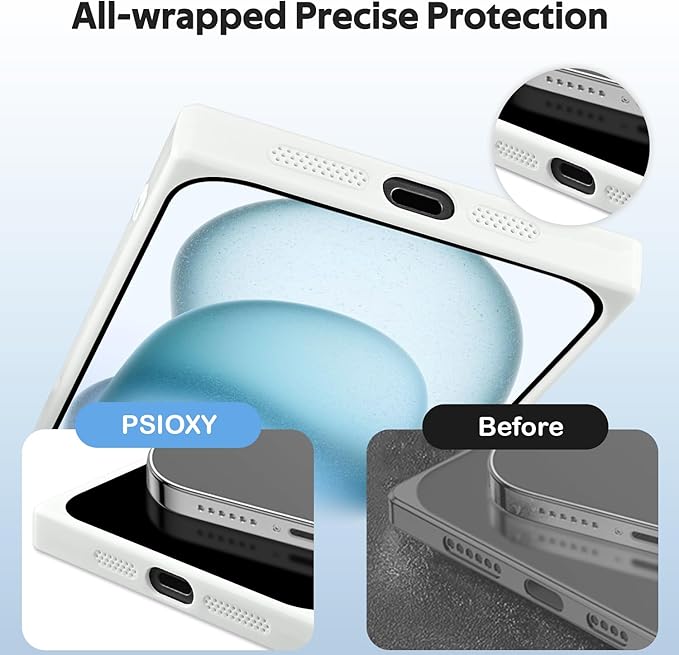 Designed for iPhone 15 Case Compatible with Magsafe Cover Camera Lens Protector Military Grade Protection Shockproof Soft TPU Slim Magnetic Phone Case for iPhone 15 White