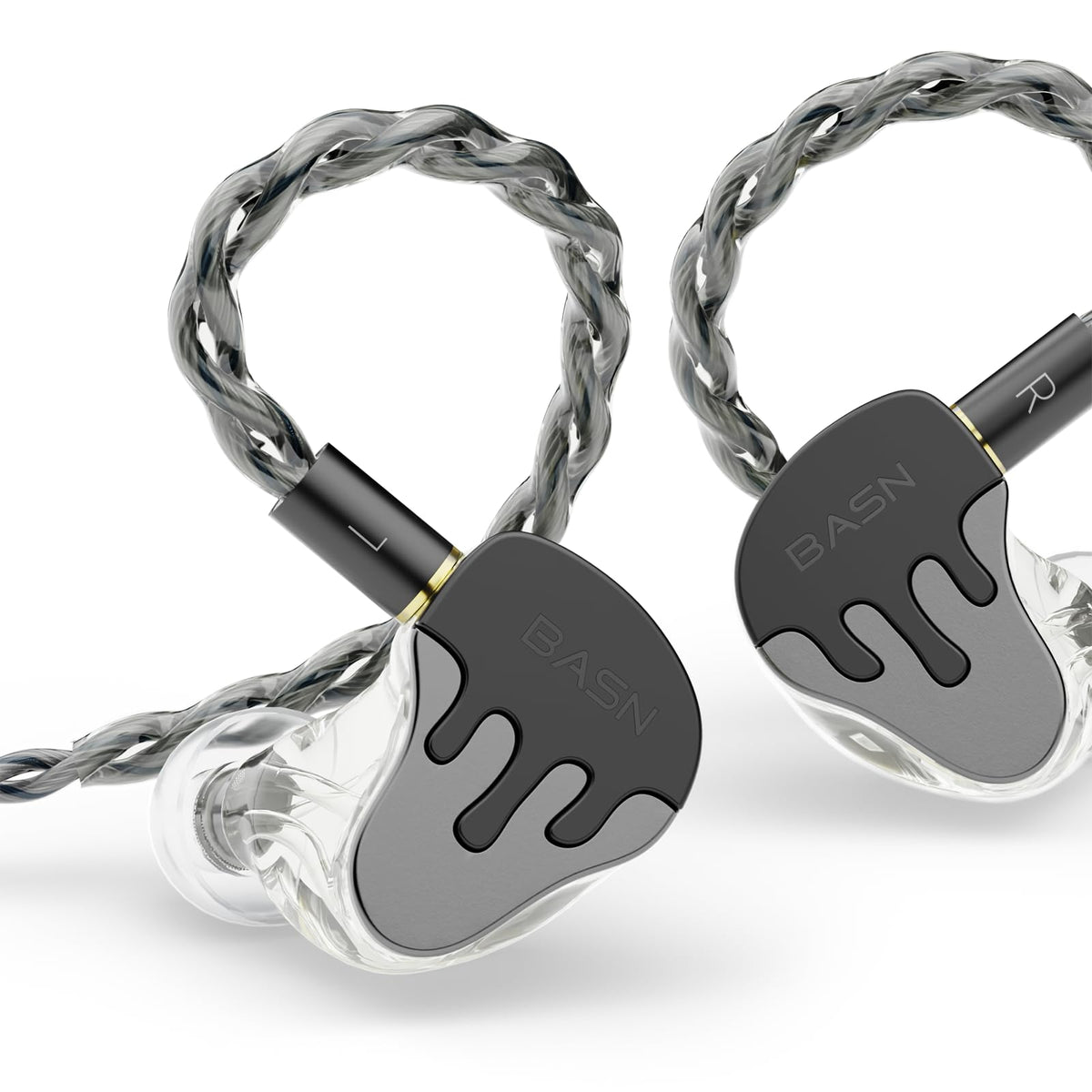 BASN BmasterX 3.5mm 4.4mm in Ear Audio Monitors Earphones (Black/White)