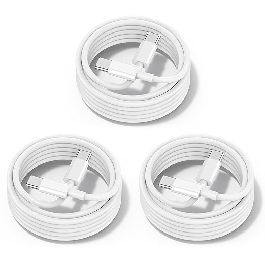 60W USB C to C Cable 3Pack 6FT PD 3.0 Fast Charging Cord for iPhone17 S26