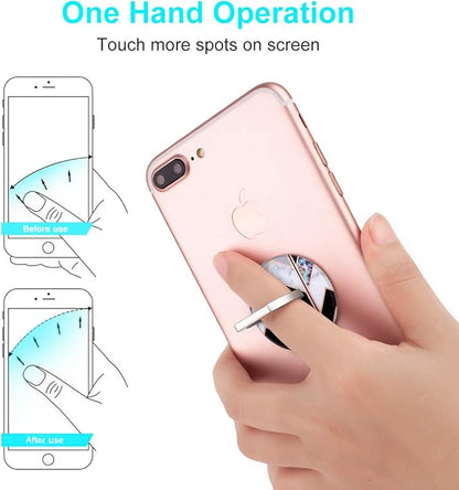 Bonoma Phone Ring Grip, 3 Pack Wave Geometric Marble 360 Degree Rotation 180 Degree Flip Finger Ring Stand Holder Compatible with Smartphones and Tablets