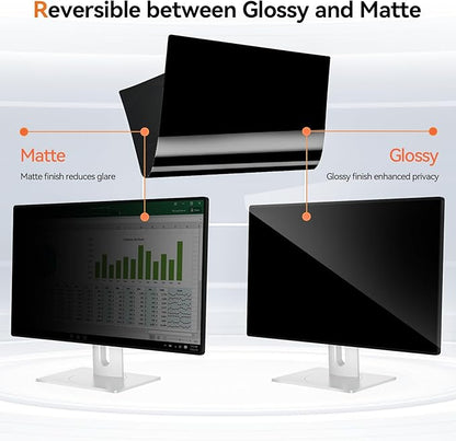 [2 Pack] 23 Inch Computer Privacy Screen for 16:9 Aspect Ratio Widescreen Monitor, Eye Protection Anti Glare Blue Light Computer Monitor Privacy Filter, Removable Anti-Scratch 23in Protector Film