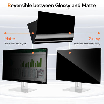 Mamol 21.5 Inch Computer Privacy Screen - Removable Anti Blue Light Glare Filter, Anti-Scratch Protective Film