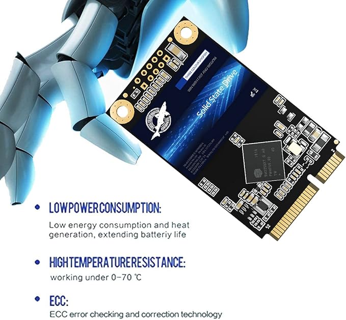 Dogfish mSATA SSD 128GB 3D NAND TLC SATA III 6 Gb/s, mSATA (30x50.9mm) Internal Solid State Drive - Compatible with Desktop PC Laptop - (MSATA 128GB)