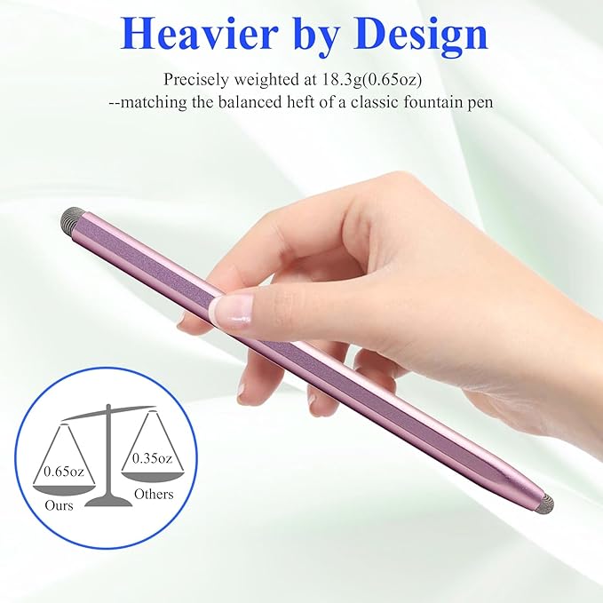 Stylus Pen for Touchscreen with Magnetic, Kenkor 2PCS Tablet Pencil for Apple iPad/iPad Air/Mini/Pro/iPhone/Android/Huawei/Cellphone/Samsung/Galaxy All Universal Touch Screen Devices (Purple/Pink)