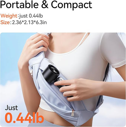3-in-1 Portable Handheld Turbo Fan-100 Speeds, 15000 RPM, 10Hrs Cooling, LED Display, 90° Rotation, USB Rechargeable Battery Powered, Mini Foldable Hand Held Personal Fan for Women Men (Black)