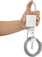 Cable Lock with 3 Keys | L 6.56ft(2m),D 1/6in(4mm) Adjustable Steel Cable Padlock | Aluminum Locks for Bikes, Gate, Lockers & Outdoor Gear | Weatherproof& Silver