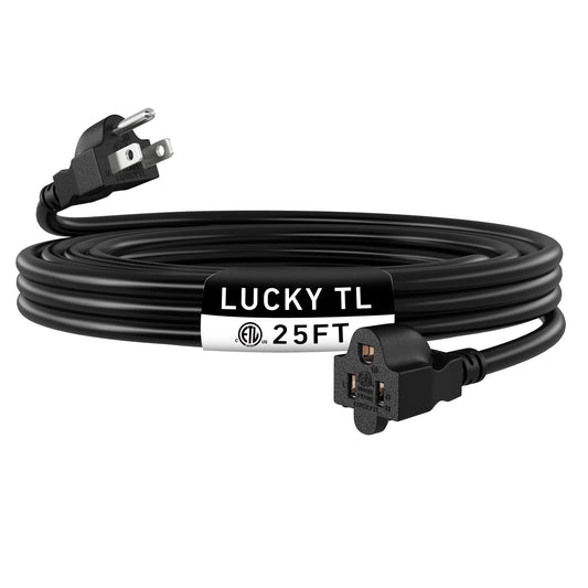 LUCKY TL Indoor Outdoor Extension Cord, 16/3 Black 25FT