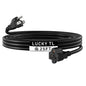 LUCKY TL Indoor Outdoor Extension Cord, 16/3 Black 25FT