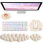 Sushret Cloud Wrist Rest for Computer Keyboard and Mouse Pad Set, Beige